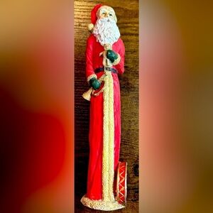 C. R. Seasons Ltd Vintage 9 1/2 Santa Claus w/horn & drum Statue​​​